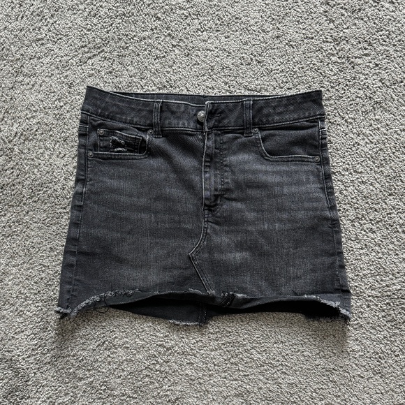 AE Stretch black denim mini skirt - Picture 1 of 2
